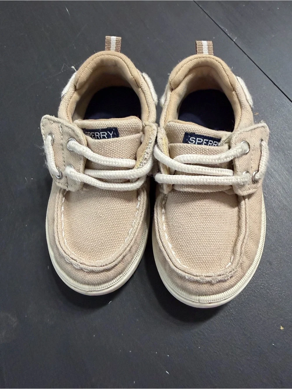 Sperry Kids Tan Canvas Boat Sneakers